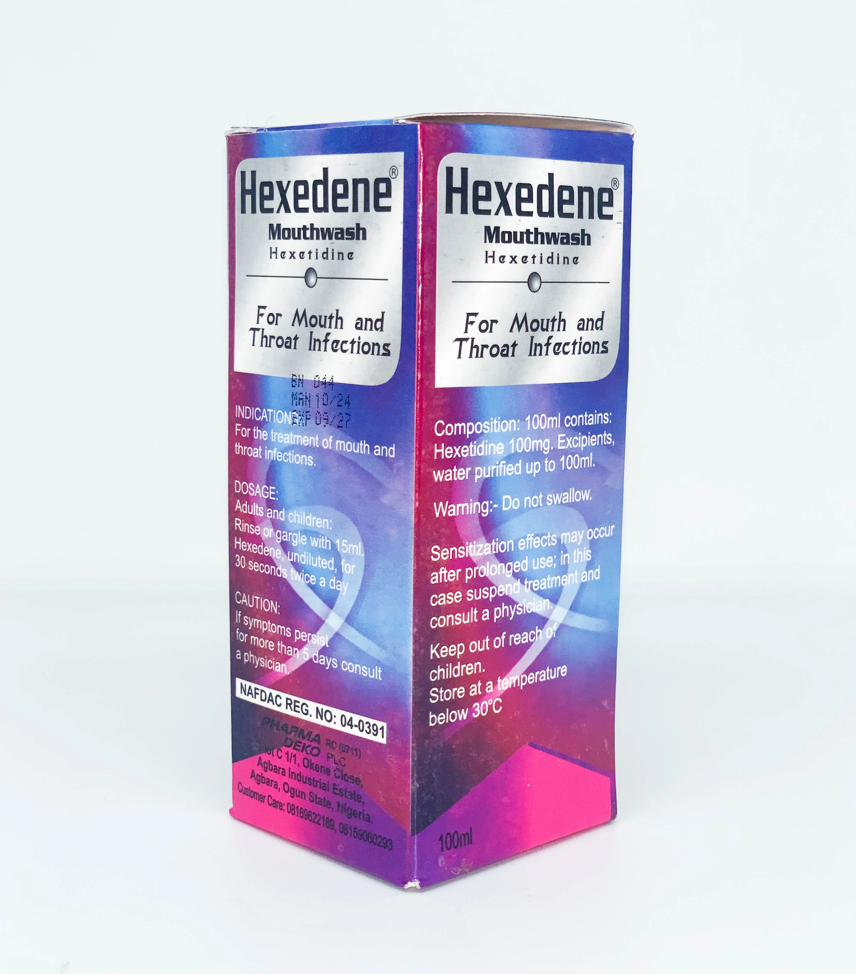 HEXEDENE 100ML MOUTHWASH